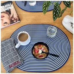 Von Gern Home, Stripe placemats and coasters, Stripe placemat, navy & white stripes