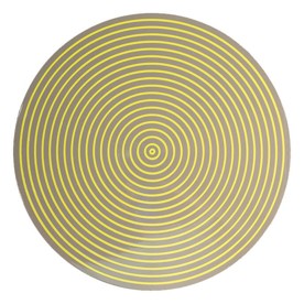 Von Gern Home, Stripe placemats and coasters, Round stripe placemat, gray & yellow