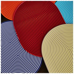 Von Gern Home, Stripe placemats and coasters, Stripe placemat, turquoise & silver stripes