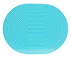 Von Gern Home, Stripe placemats and coasters, Stripe placemat, turquoise & white