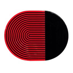 Von Gern Home, Stripe placemats and coasters, Stripes & solids placemat, red &part black stripes