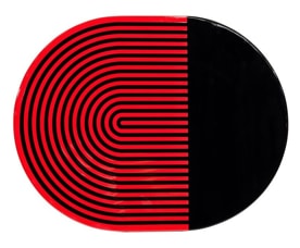 Von Gern Home, Stripe placemats and coasters, Stripes & solids placemat, red &part black stripes