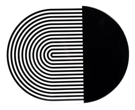 Von Gern Home, Stripe placemats and coasters, Stripes & solids placemat, black & part white stripes