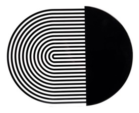 Von Gern Home, Stripe placemats and coasters, Stripes & solids placemat, black & part white stripes