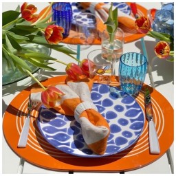 Von Gern Home, Stripe placemats and coasters, Stripe placemat, pumpkin & cream