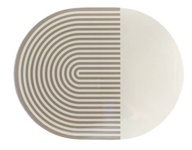 Von Gern Home, Stripe placemats and coasters, Stripes & solids placemat, gray & white