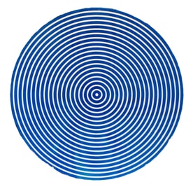 Von Gern Home, Stripe placemats and coasters, Round stripe placemat, navy & white