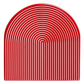 Von Gern Home, Stripe placemats and coasters, Set of 4 stripe coasters, red & white