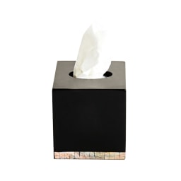 Von Gern Home, Trays and boxes, Lacquer & shell tissue box, black shell