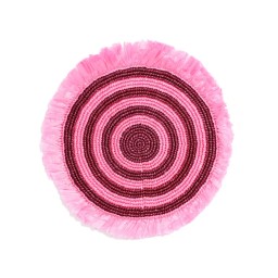 Von Gern Home, Woven placemats and coasters, Fringe placemat, pink & maroon