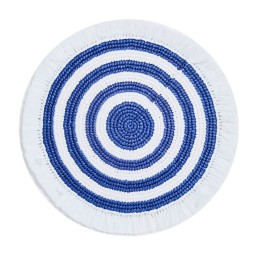 Von Gern Home, Woven, Fringe placemat, white & navy