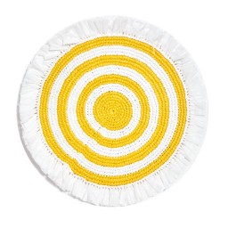 Von Gern Home, Woven, Fringe placemat, white & canary yellow