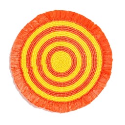 Von Gern Home, Woven, Fringe placemat, orange & canary yellow