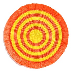 Von Gern Home, Woven, Fringe placemat, orange & canary yellow