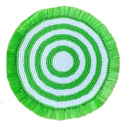 Von Gern Home, Woven, Fringe placemat, lime & white