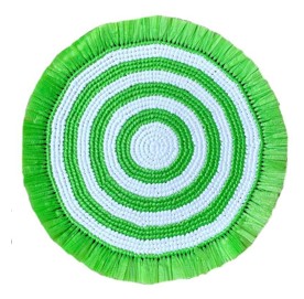 Von Gern Home, Woven, Fringe placemat, lime & white