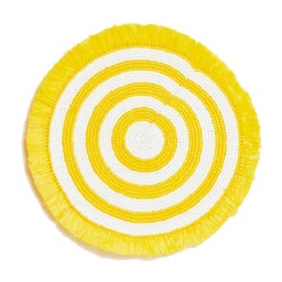 Von Gern Home, Woven, Fringe placemat, yellow & white