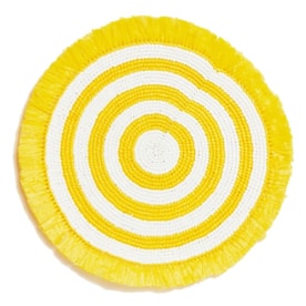 Von Gern Home, Woven, Fringe placemat, yellow & white