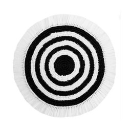 Von Gern Home, Woven, Fringe placemat, white & black