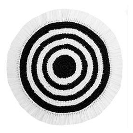 Von Gern Home, Woven, Fringe placemat, white & black