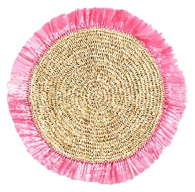 Von Gern Home, Woven, Rattan fringe placemat, pink