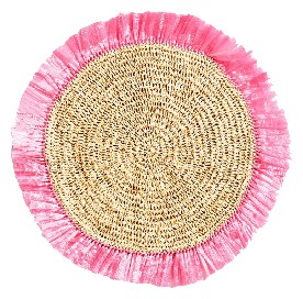 Von Gern Home, Woven, Rattan fringe placemat, pink