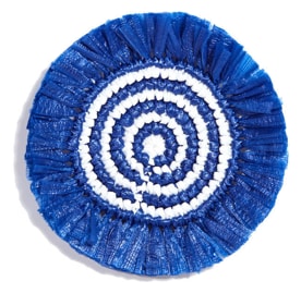 Von Gern Home, Woven, Set of 4 fringe coasters, navy & white