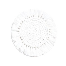 Von Gern Home, Woven, Set of 4 fringe coasters, white