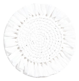 Von Gern Home, Woven, Set of 4 fringe coasters, white