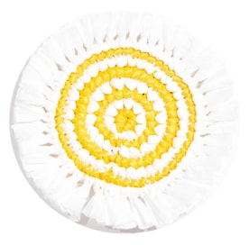 Von Gern Home, Woven, Set of 4 fringe coasters, white & yellow