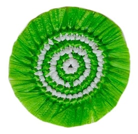 Von Gern Home, Woven, Set of 4 fringe coasters, lime & white