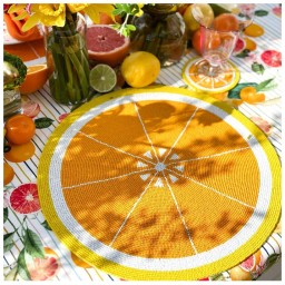 Von Gern Home, Citrus placemats and coasters, Lemon Placemat