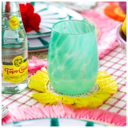 Von Gern Home, Woven, Set of 4 rattan fringe coasters, black