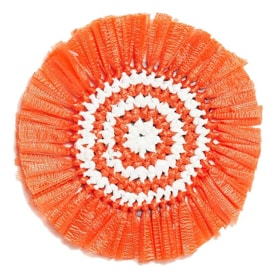 Von Gern Home, Woven, Set of 4 fringe coasters, orange & white