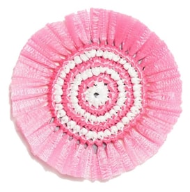 Von Gern Home, Woven, Set of 4 fringe coasters, pink & white