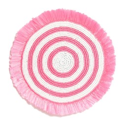 Von Gern Home, Woven, Fringe placemat, pink & white