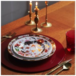 Von Gern Home, Lacquer placemats and coasters, Round ombre placemat, red ombre