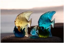 Daum, Maya sculptures, Medium platax fish, blue & green