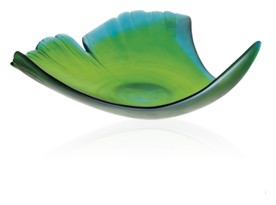 Daum, Ginkgo bowls, Large green leaf bowl