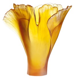 Daum, Ginkgo vases, Large Amber Vase