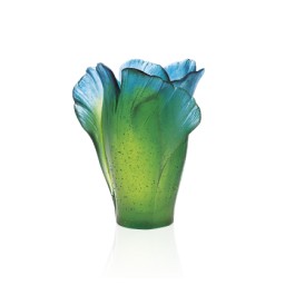 Daum, Ginkgo vases, Medium Green Vase