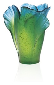 Daum, Ginkgo vases, Medium Green Vase