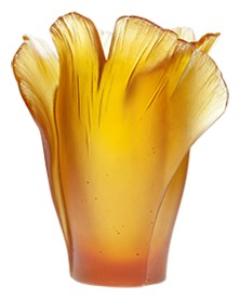 Daum, Ginkgo vases, Medium Amber Vase