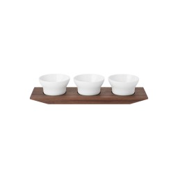 Hering Berlin, Velvet, Set of 3 salt/spices dishes on tray