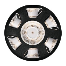 Versace, Medusa Gala Gold, Set of 6 tea cups and saucers