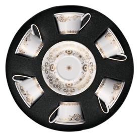 Versace, Medusa Gala Gold, Set of 6 tea cups and saucers