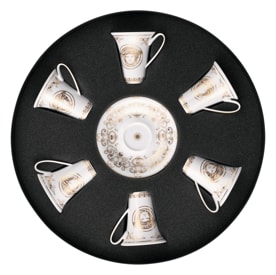 Versace, Medusa Gala Gold, Set of 6 espresso cups and saucers