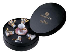 Versace, Le Jardin, Set of 6 espresso cups and saucers