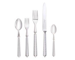 Alain Saint-Joanis, Croisette White, Flatware set for 1 person (5 pieces)