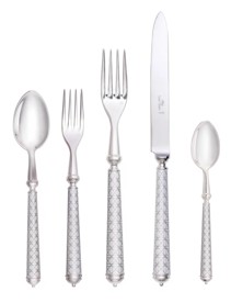 Alain Saint-Joanis, Croisette White, Flatware set for 1 person (5 pieces)